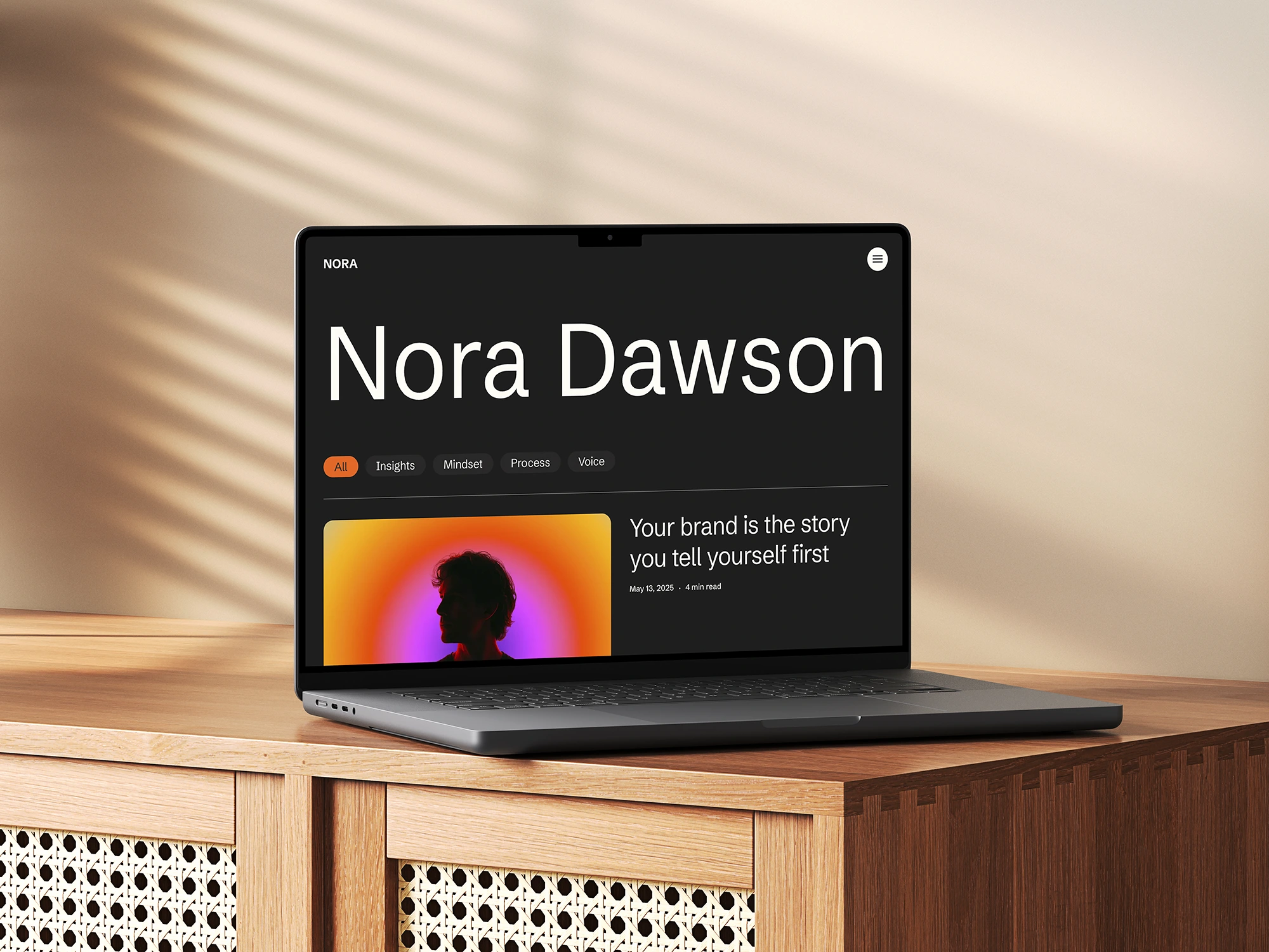 journal writer dark modern wordpress template